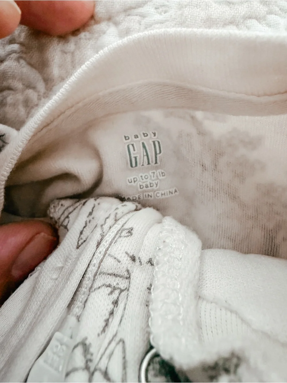 GAP Cream Footed One-Piece with Woodland Print
